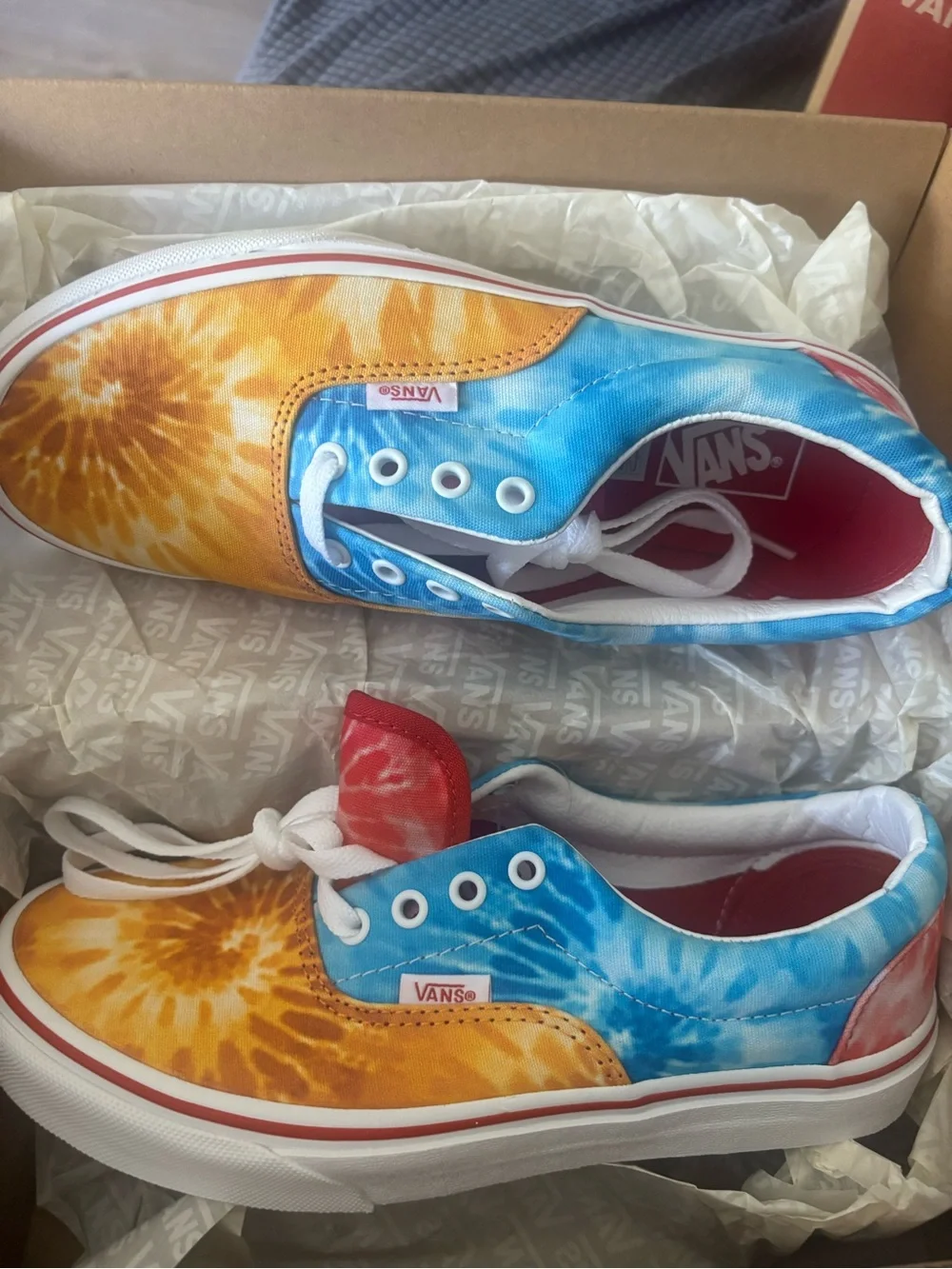 Vans Kids Tie-Dye Low Top Sneakers - Yellow, Blue & Red
